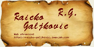 Raičko Galjković vizit kartica